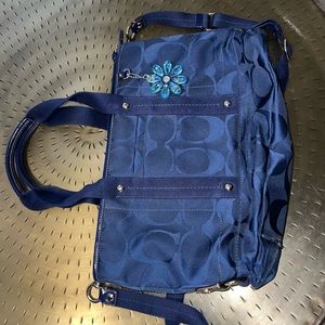 Coach, shoulder beautiful blue signature bag